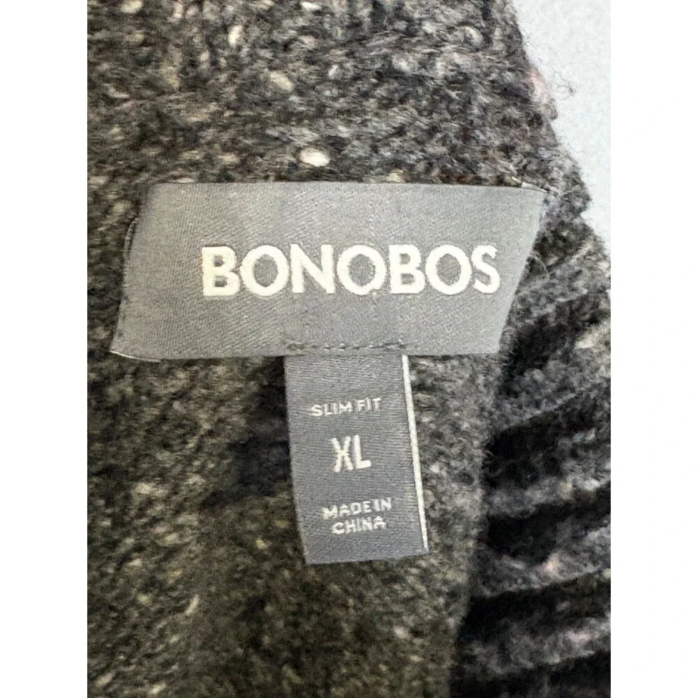 Bonobos Sweater Mens XL Gray Speckled Mock Neck Wool Alpaca Blend Pullover